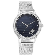 Titan Wander Metal Strap Watch (Dark Blue Dial)