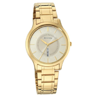 Titan Metal Strap Watch (Yellow Dial)