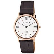 Titan Edge Off White Dial Analog Leather Strap watch for Men