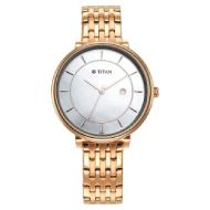 Titan Premium Workwear with White Dial Analog with Date Function - Ladies 