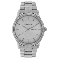Titan Silver Dial Silver Stainless Steel Strap Watch -  Gents