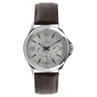 Titan Silver Dial Brown Leather Strap Watch - Gents