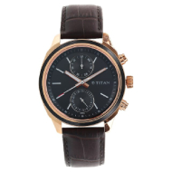 Titan Workwear Watch with Blue Dial & Leather Strap - Gents