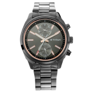 Titan Anthracite Dial Stainless Steel Strap Watch - Gents