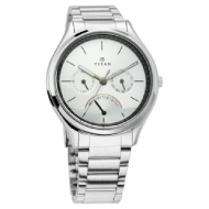 Titan Workwear Watch with Silver Dial & Stainless Steel Strap - Gents 