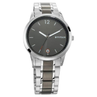 Titan Workwear Watch with Anthracite Dial & Stainless Steel Strap - Gents