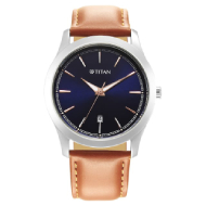 Titan Urban Blue Dial Leather Strap Watch - Gents 