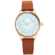 Titan Wander Blue Dial Leather Strap Watch For Women