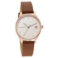 TITAN Workwear Silver Dial Brown Leather Strap Watch - Ladies 