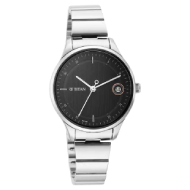 TITAN Workwear Black Dial Silver Stainless Steel Strap Watch - Ladies 