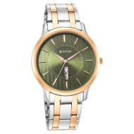 Titan Karishma Green Dial Brass Strap Watch - Gents