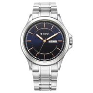 Titan Urban Blue Dial Metal Strap Watch - Gents