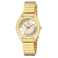 Titan Karishma Analog Champagne Dial Watch - Ladies 