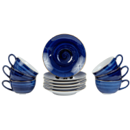 Royal Fernwood Spiral Glaxy Blue 12Pcs Tea Set