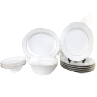 Royal Fernwood 12pcd Dinner Set Gold Line