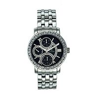 TITAN Black Dial Silver Stainless Steel Strap Watch - Ladies