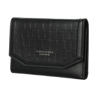 Miniso Women's Trifold Crocodile Pattern Wallet (Black)