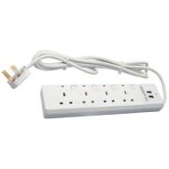 KEVILTON 4 Way USB 13A Trailing Socket - 7M