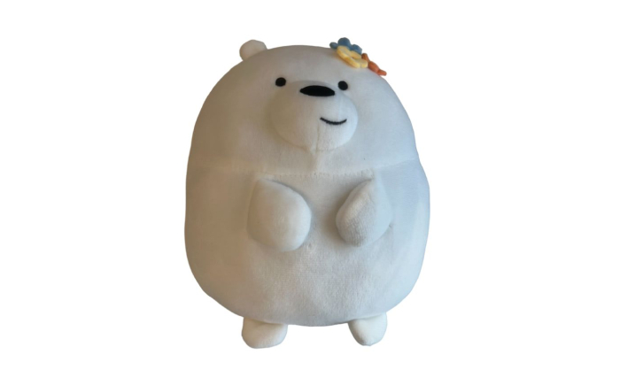 Miniso We Bears 7.8in Round Plush Toy (Ice Bear) 