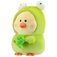 MINISO AU BIBI Chicken Series Frog Costume Plush Toy 23cm