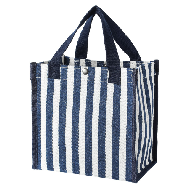 MINISO Striped Lunch Bag (Navy Blue)