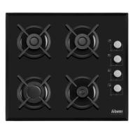 Abans 60cm Hob 4 Gas Burner Tempered Glass with FFD - Black