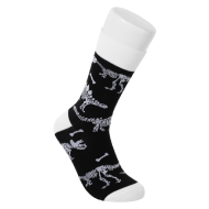 Miniso Animals Series Crew Socks 21cm -T Yrannosaurus Black And White