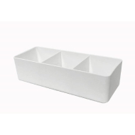 Miniso Minimalist Solid Color 3-Compartment Storage Box-White