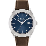 Calvin Klein Men's Quartz Analogue Watch with Leather Strap (Navy Blue)
