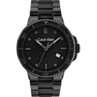 Calvin Klein Men's Black Analog Stainless Steel Strap Watch (Black)