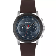 HUGO Men's Quartz Leather Watch (Brown)