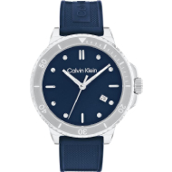 Calvin Klein Men Analogue Quartz Watch for with Blue Silicone Strap (Blue)