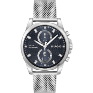 HUGO Men's Silver Chronograph Stainless Steel Strap Watch (Silver Stainless)