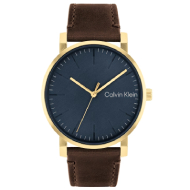 Calvin Klein Men's Brown Leather Strap Watch (Navy Blue)