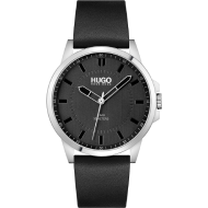 HUGO Men's Chase 46mm Quartz Multifunction Watch (Black)