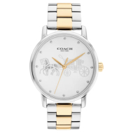 Coach Women's Two Tone Stainless Steel Watch (Silver White) 