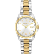 Coach Women's Ionic Plated Thin Gold Steel Watch (Silver White) 
