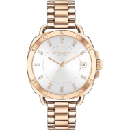 Coach Women's Ionic Plated Rose Gold Watch (Silver White)