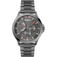 HUGO Men's LEAP Quartz Watch with Ionic Plated (Grey)