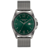 Coach Men's Greyson Stainless Steel Mesh Bracelet Watch (Dark Green)