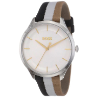 Boss Women's Leather and Multicolor Nylon (Silver White)