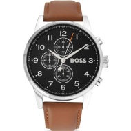 Boss Men's Brown Leather Watch (Black)