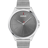 HUGO Men's Quartz Stainless Steel and Bracelet Watch (Gray)