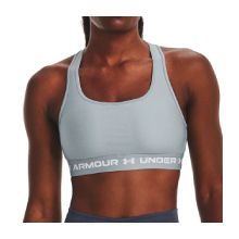 Under Armour Women's Armour® Mid Crossback Heather Sports Bra (Harbor Blue)