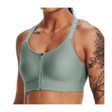 Under Armour Women's Infinity High Zip Sports Bra (Opal Green)