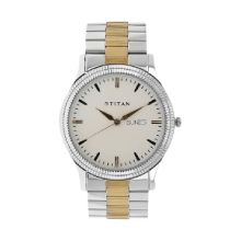 White Dial Two Toned Stainless Steel Strap Watch - Gents