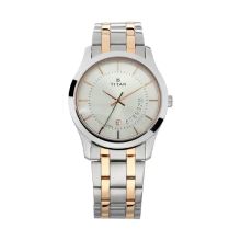 Titan Silver Dial Stainless Steel Strap Watch - Gents 