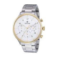 TITAN Classique White Dial Stainless Steel Strap - Gents