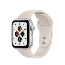 Apple Watch SE (2020) GPS, 40MM Silver Aluminium Case with White Sport Band - Regular