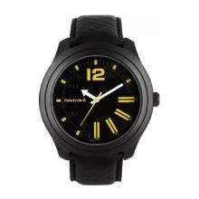 FASTRACK Road Trip Black Dial Leather Strap  - Gents